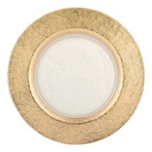 13&quot; Gold Leaf Glass Charger Plate - $2,105.22 MXN