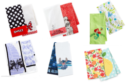 Disney Kitchen Towel Set 2 Pack Tinker Bell Stitch Mickey Mouse Theme Parks - £31.11 GBP