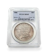 1886 Argent Morgan Dollar Classé Par PCGS Comme MS-65 ! Superbe Pièce de... - $314.81