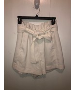 Wilfred Womens SZ 8 Paperbag Belted Cream Color Shorts Waist 26-30&quot; - $27.15 CAD