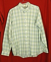Ll Bean Euc Mens Xl Ls Bright Summer Plaid Wrinkle Stain Resistant Button Shirt - £15.00 GBP