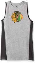 NWT NHL Chicago Blackhawks Boys Large (14-16) Gray Tank Top Tee Shirt - £12.50 GBP