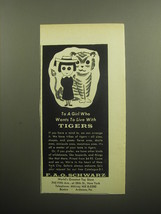 1958 F.A.O. Schwarz Toys Ad - To a girl who wants to live with Tigers - £14.78 GBP