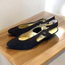 Vintage Y2K Valerie Stevens black suede Pumps Women’s Size 8 heels - $26.32