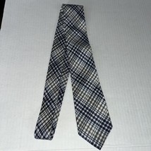Calvin Klein Men&#39;s Tie Gray &amp; Blue Plaid - £11.73 GBP