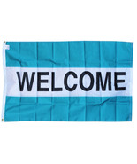  Welcome -3&#39;X5&#39; Nylon Flag (teal/white/teal) - $28.80