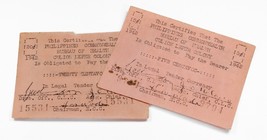 1942 Philippines - Culion Leper Colony 5c &amp; 20 Centavos Tickets, Full Of... - $93.16