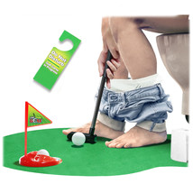 Toilet Golf Game Set - Practice Mini Golf in Restroom/Bathroom Funny Gag Gifts - £12.62 GBP