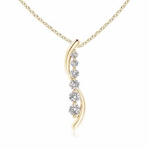 ANGARA Six Stone Diamond Pendant Necklace in 14K Gold | (IJI1I2, 0.73 Ctw) - £1,088.61 GBP
