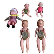 Vintage Dolls Celluloid Plastic String Arms Flapper Lot of 5 Made in Japan - £27.33 GBP