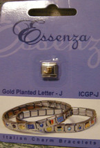 Essenza Gold Plated Italian Charm - Links Together Makes A Bracelet - Letter - J - £0.78 GBP