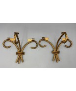 Vtg Gold Tone Twisted Rope Wall Brackets for Shelf - $15.57