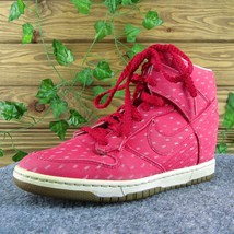 Nike Dunk Sky HI Print Women Sneaker Shoes Red Fabric Lace Up Size 8.5 Medium - £39.69 GBP