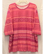 Woman Within knit top plus size 1X 22-24 more like 2X pink and orange print - €6,07 EUR