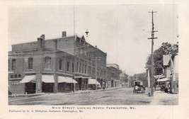 Farmington Maine~Main Street Looking NORTH-STOREFRONTS~1900s Postcard - £7.99 GBP