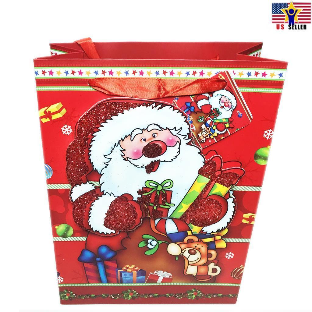 4X 8X Wholesale Rudolph Santa Snowman Christmas GIFT Shopping BAG Lot Shopper - $11.39 - $16.34
