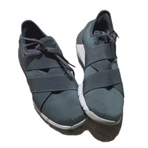 Reebok Womens Grey Blue Neoprene Criss Cross Athletic Sneakers Shoes Size 10 - £37.35 GBP