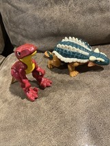 Fisher Price Imaginext 7&quot; Ankylosaurus &amp; Velociraptor Dinosaur Mattel 20... - $23.76