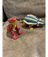 Fisher Price Imaginext 7&quot; Ankylosaurus &amp; Velociraptor Dinosaur Mattel 20... - $23.76