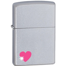 Zippo Lighter - Heart with Stars Satin Chrome - 853803 - £21.56 GBP