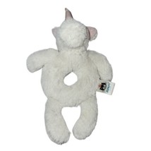 Jellycat London White Unicorn Toy Plush Rattle Ring Baby Pink Mane 6&quot; - £6.09 GBP