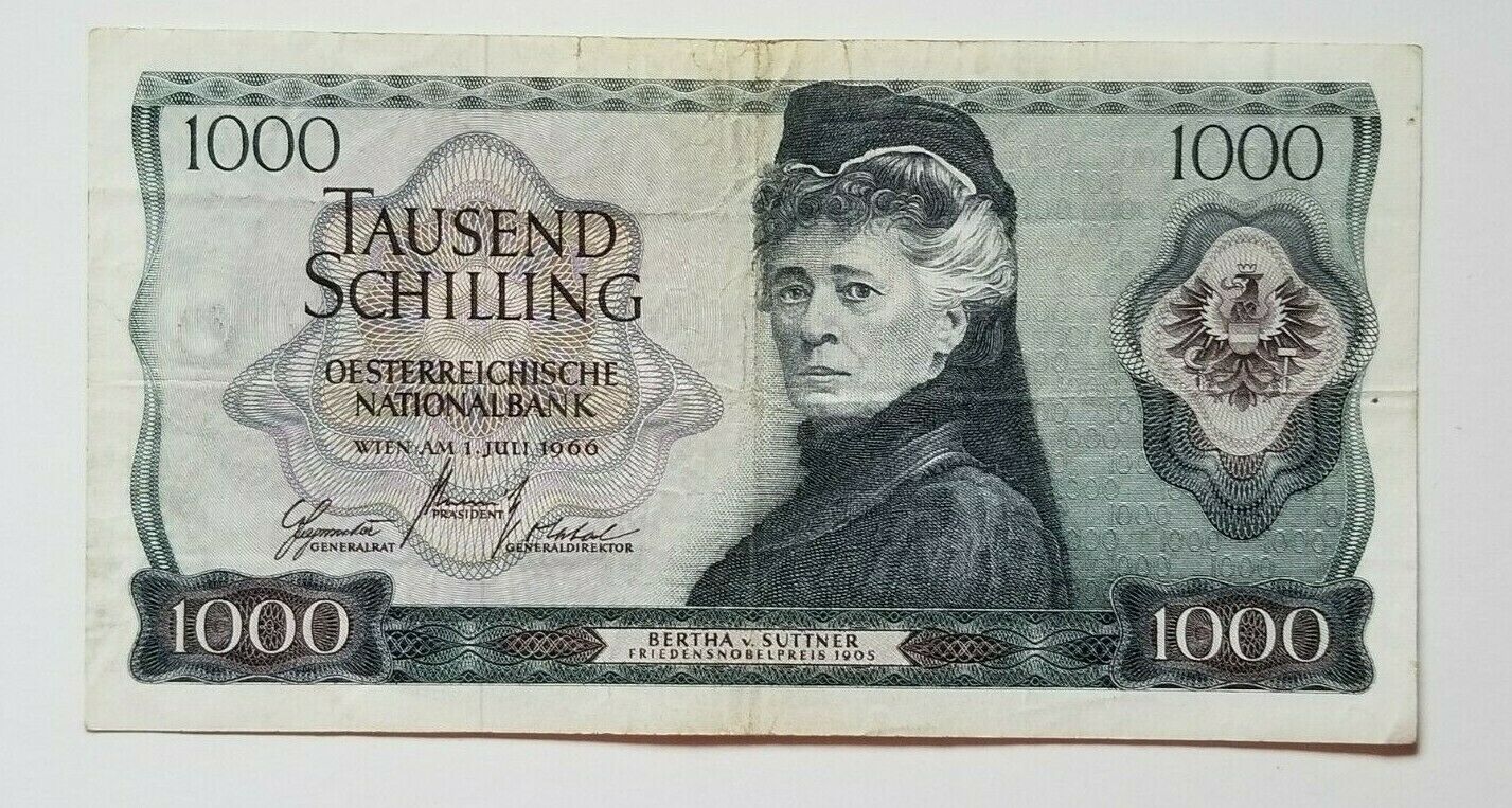 Primary image for AUSTRIA 1000 SHILLING BANKNOTE 1966 RARE NO RESERVE