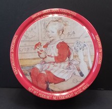 Vintage Pepparkakor Tin Carl Larsson Girl Doll Ginger Snap Empty Round Christmas - $3.95