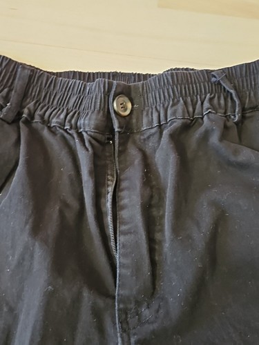 Spandex Waist Cargo Pants, 95% Cotton 5% Spandex, Mens L, Black Item image 3