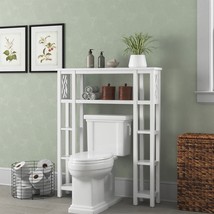 Over the Toilet Bathroom Shelving Unit with 9-Shelves in White Wood Finish - $146.49