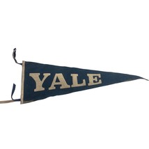 Vintage Yale University Felt Pennant Bulldogs Blue White Stitched Ivy Le... - $4,742.77 MXN