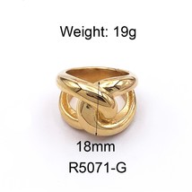 New High Quality Exaggerated Thick Knot Infinite Ring For Women Stainless Steel  - £11.45 GBP