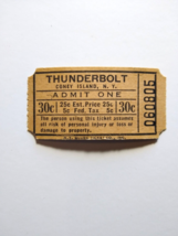 Coney Island Rollercoaster Thunderbolt Amusement Park Ticket Stub Unused... - $13.95