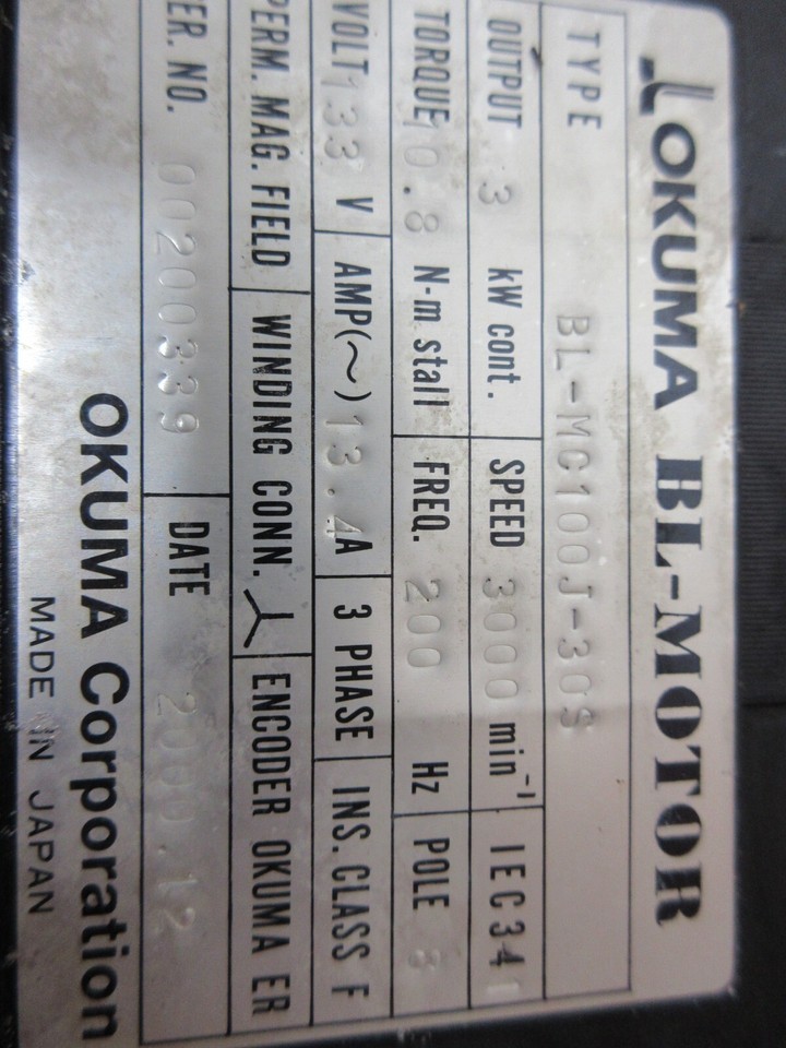 SPECIAL PRICE OKUMA SERVO MOTOR BL-MC100J-30S ER-J-7200D WARRANTY EACH 1 Item image 4