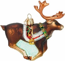 Old World Christmas Reindeer Animal Glass Christmas Ornament 12573 - £22.02 GBP