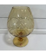 Empoli Italy Art Glass Graduated Amber Coin Optic Snifter Brandy Goblet ... - £19.05 GBP