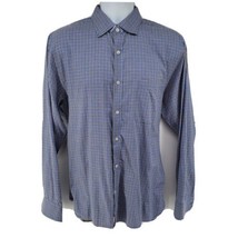 Hickey Freeman Plaid Long Sleeve Button-Up Shirt Blue Cotton, Men’s Size XL - £19.34 GBP