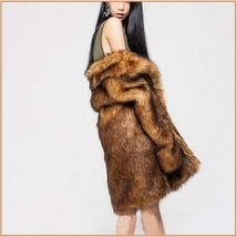 Luxury Roaring Twenties Big Muskrat Coat Turn Down Collar Imitation Faux Fur image 2