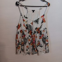 TORRID Top Womens Size 1 Spaghetti Cami White w/Floral Pattern Babydoll ... - $211.26 MXN