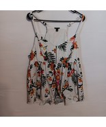 TORRID Top Womens Size 1 Spaghetti Cami White w/Floral Pattern Babydoll ... - $211.26 MXN