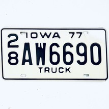 1977 United States Iowa Delaware County Passenger License Plate 28 AW6690 - £14.81 GBP