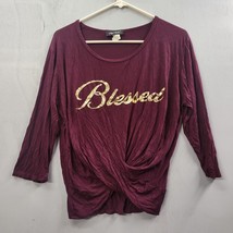 My Belle Twisted Front T-Shirt Blessed - £18.45 GBP
