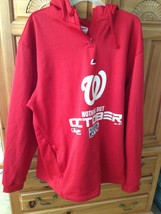 washington nationals red mlb shirt with fleece interior and hood size XL - £36.33 GBP