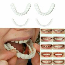 Dental Veneers Snap On False Teeth Upper + Lower Dentures Tooth Cover Se... - £11.87 GBP