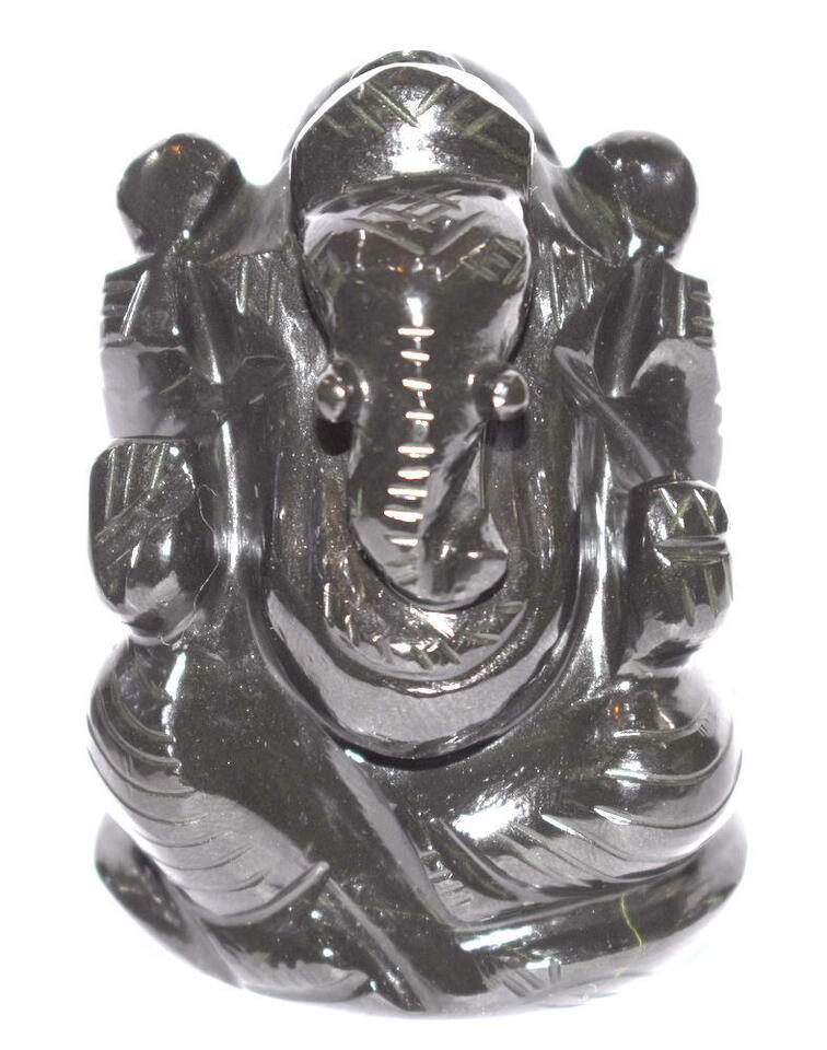 Lord Ganesha Idol in Black Jade - 171 gm - $84.15