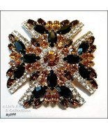 Signed Eisenberg Ice Maltese Cross Pin Topaz Black Clear (#J1199) - $4,283.89 MXN
