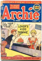 ARCHIE COMICS #42 1950-SODA SHOP COVER-BOB MONTANA-low grade copy P/FR - £40.04 GBP