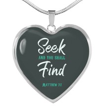 Seek Luke 11:9  Find Necklace Stainless Steel or 18k Gold Pendant 18-22&quot; - £30.33 GBP+
