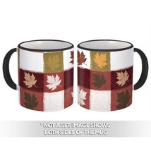Maple Leaf : Gift Mug Chalk Drawing Autumn Pattern Quilt Home Decor Garden Cowor - £12.41 GBP