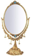 vintage - Antique Look Double-Sided Vanity Mirror with Stand (Gold) - £32.72 GBP
