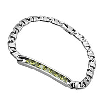 TK570 Polished Stainless Steel Men&#39;s Watch with Olivine CZ - $468.75 MXN